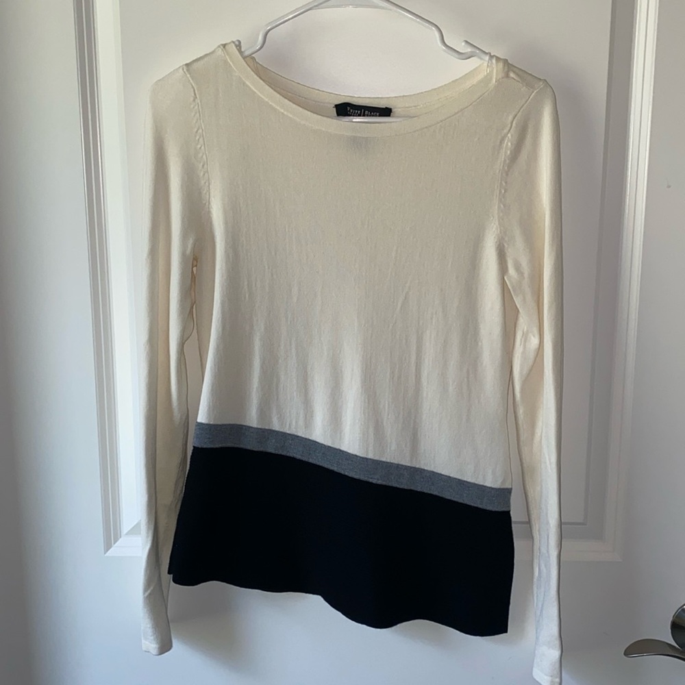 WHBM asymmetrical light weight long sleeve top